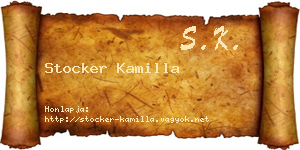 Stocker Kamilla névjegykártya