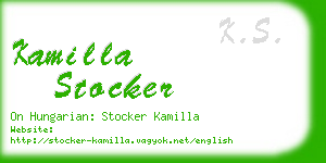 kamilla stocker business card